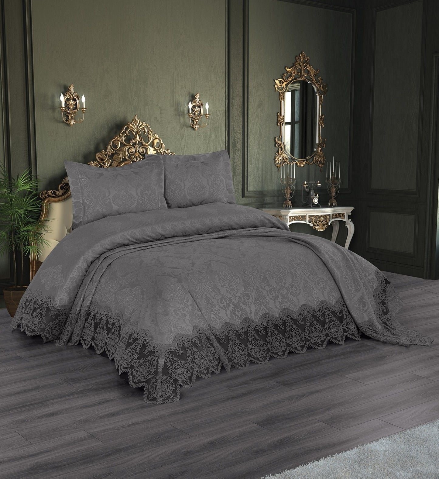KC Home Aden Double French Lace Chenille Bedspread 260x260