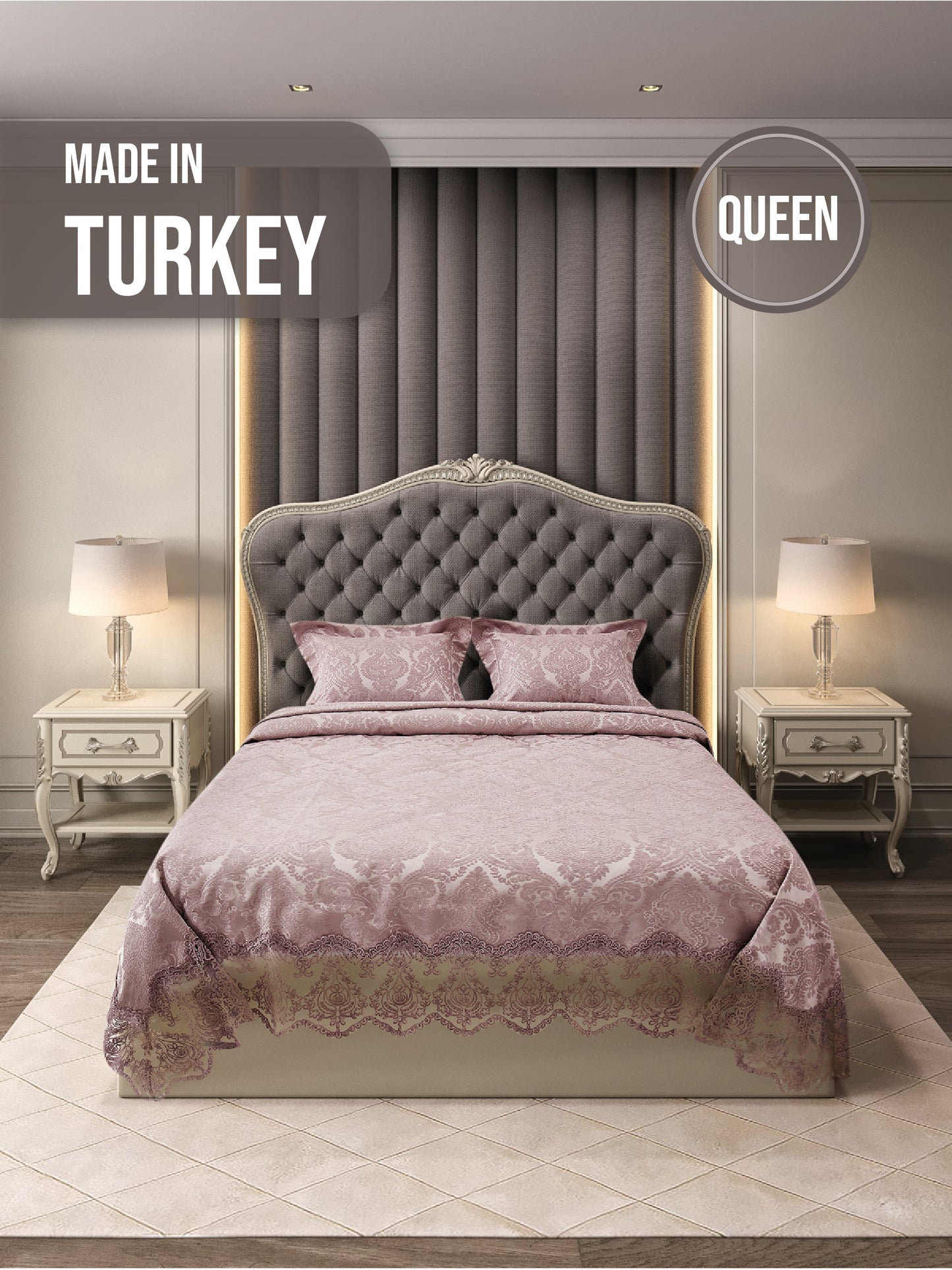 KC Home Aden Double French Lace Chenille Bedspread 260x260