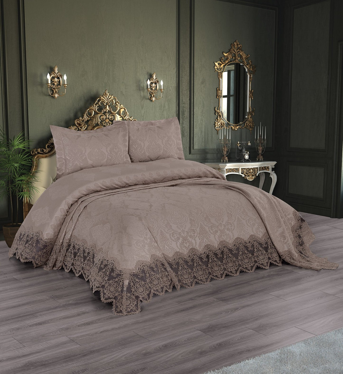 KC Home Aden Double French Lace Chenille Bedspread 260x260