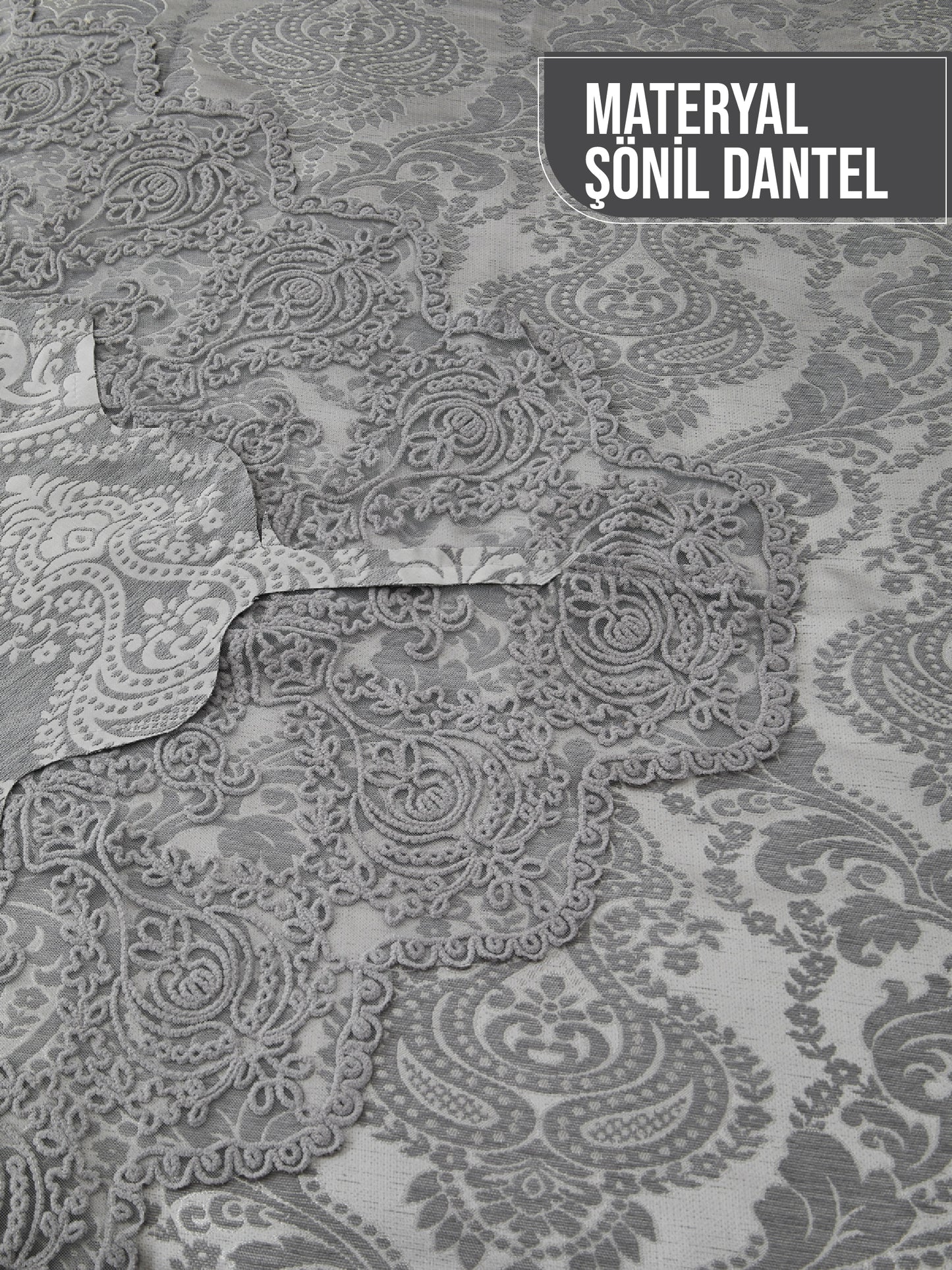 KC Home Aden Double French Lace Chenille Bedspread 260x260