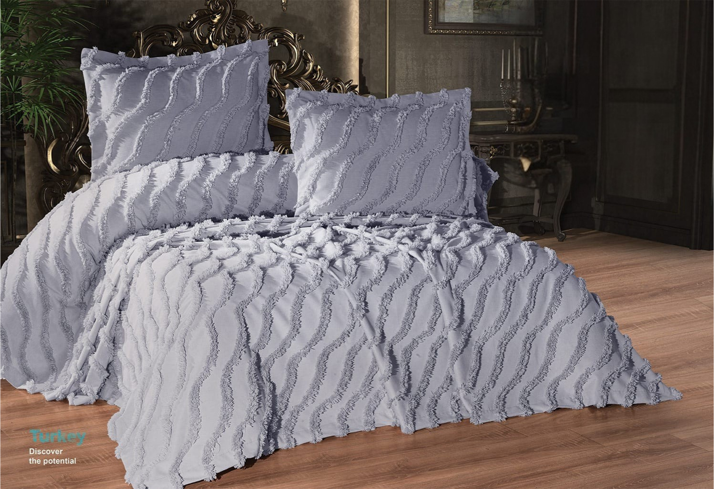 KC Home Dora Двойное покрывало из синели 240x260