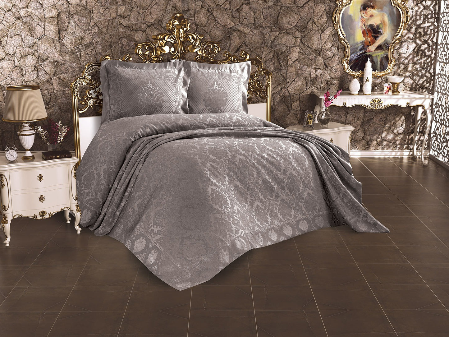 KC Home Venüs Çift Kişilik Şönil Yatak Örtüsü 240x260