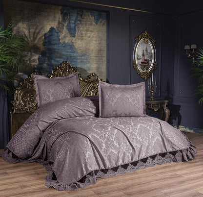 KC Home Elisa Двойное покрывало из синели с французским кружевом 260x260