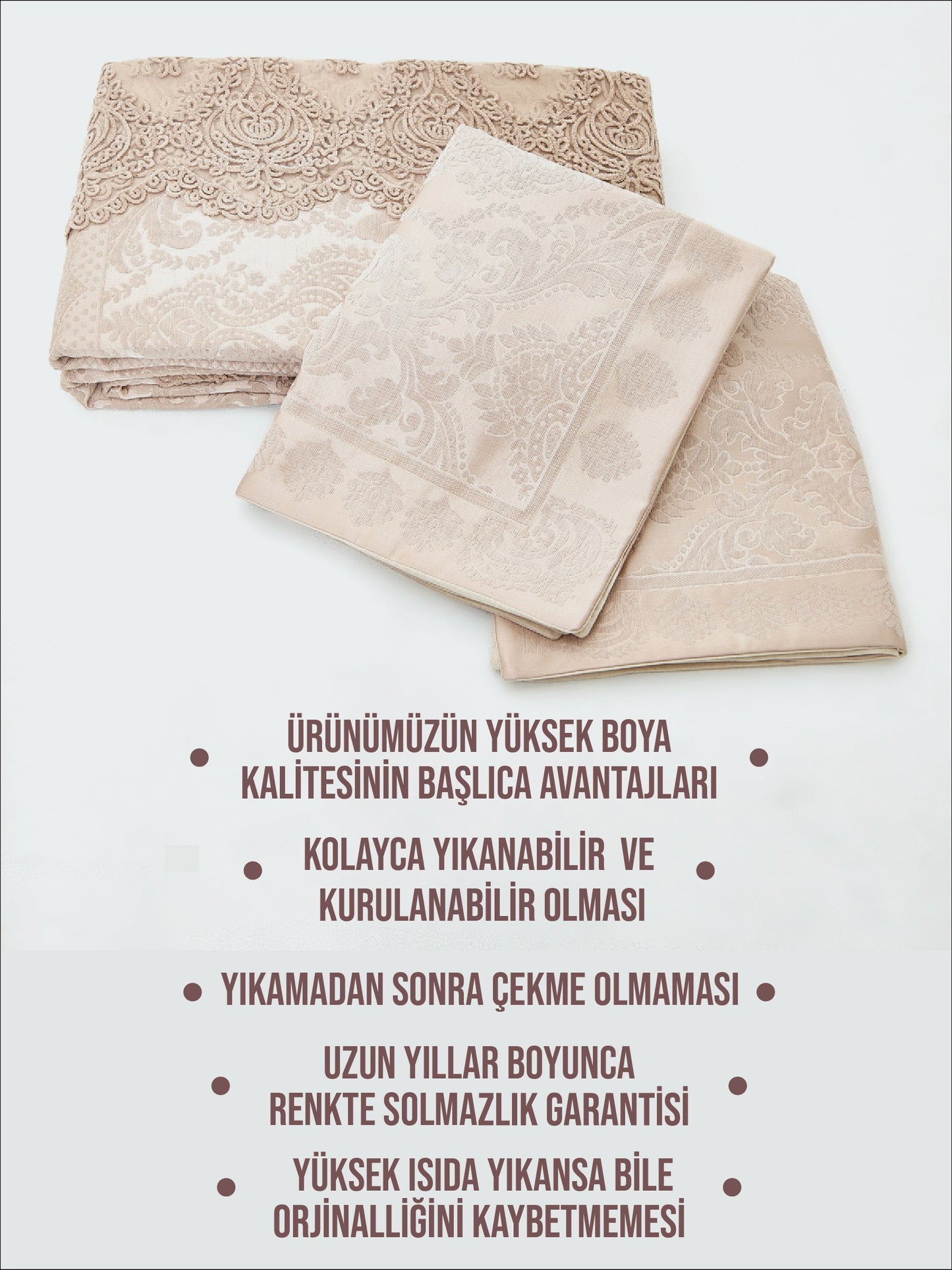 Aden Çift Kişilik Fransız Dantelli Şönil Yatak Örtüsü 260x260