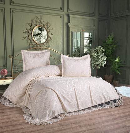 KC Home Elisa Двойное покрывало из синели с французским кружевом 260x260